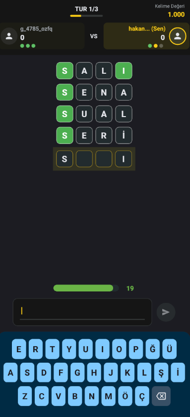 Kelime Tahmin Ekran Görüntüsü 3