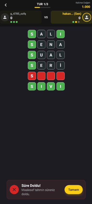 Kelime Tahmin Ekran Görüntüsü 4