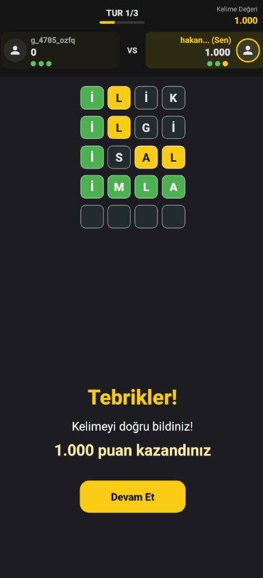 Kelime Tahmin Ekran Görüntüsü 5
